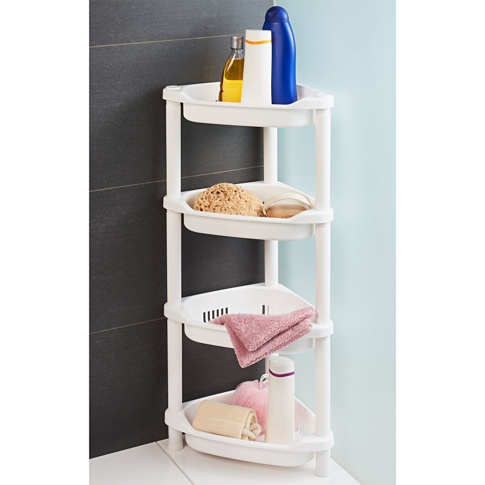 Badregal Badeckregal Standregal 4 Etagen Eckregal Badezimmer Küche