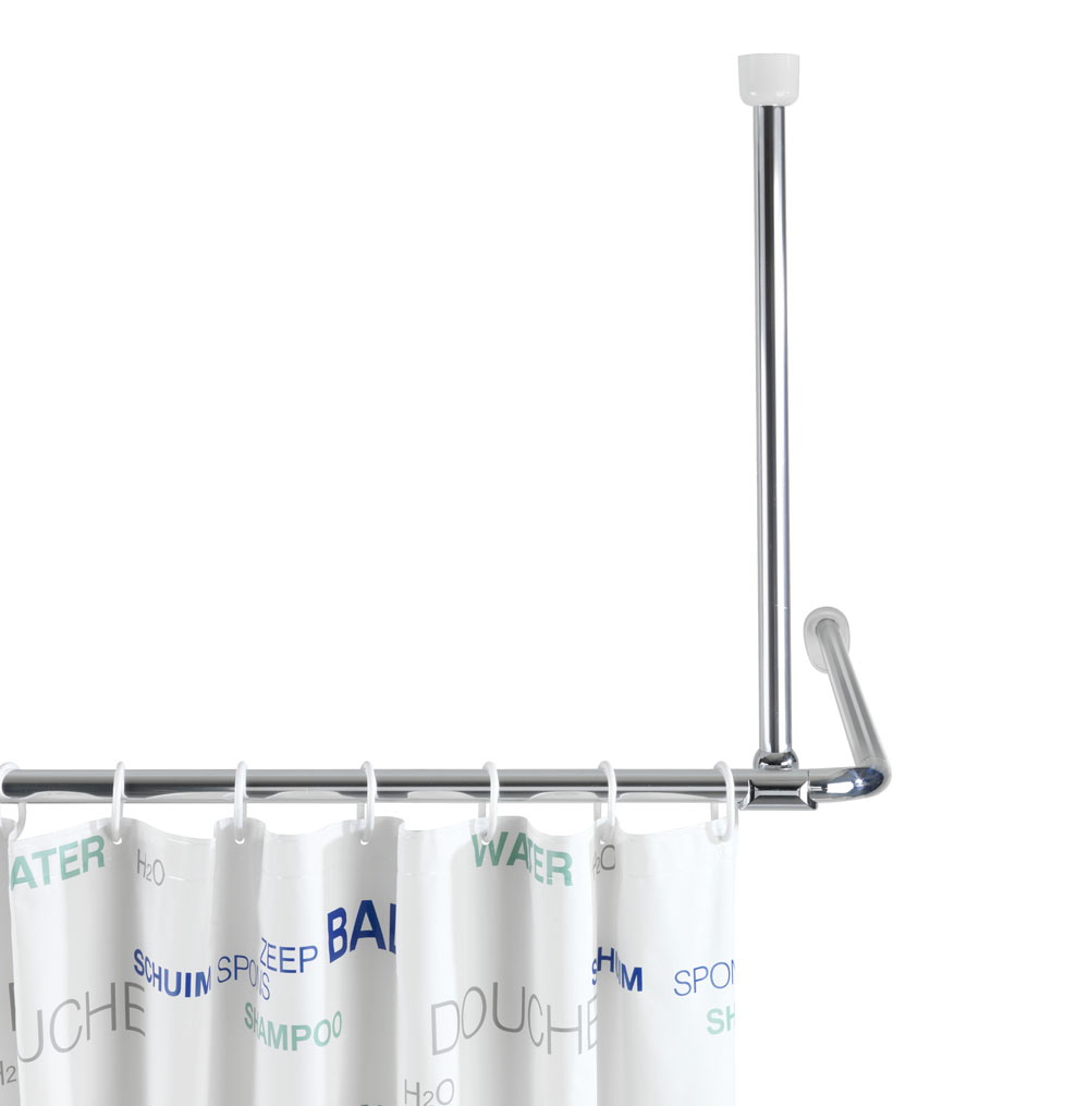 Deckenhalterung für Duschvorhangstange 57cm Alu Deckenstütze